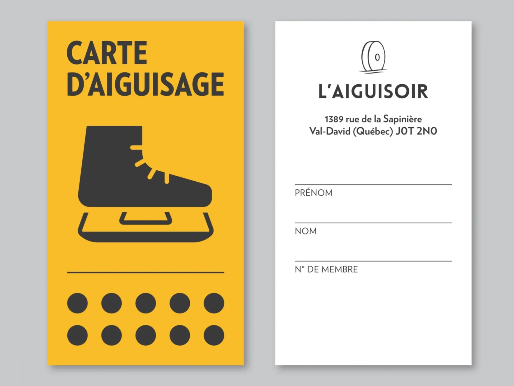 Carte de 10 aiguisages patins