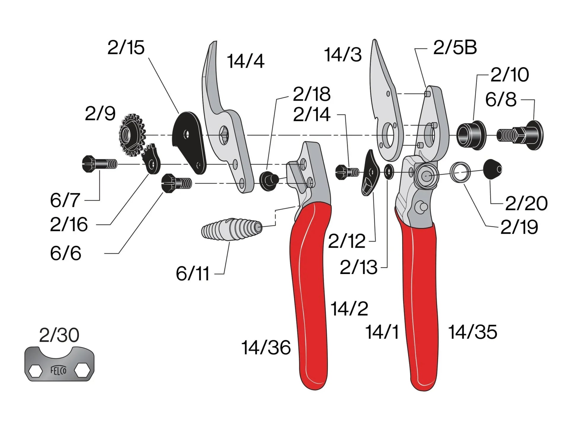 Felco 14 - Sécateur à une main - Bypass - Modèle