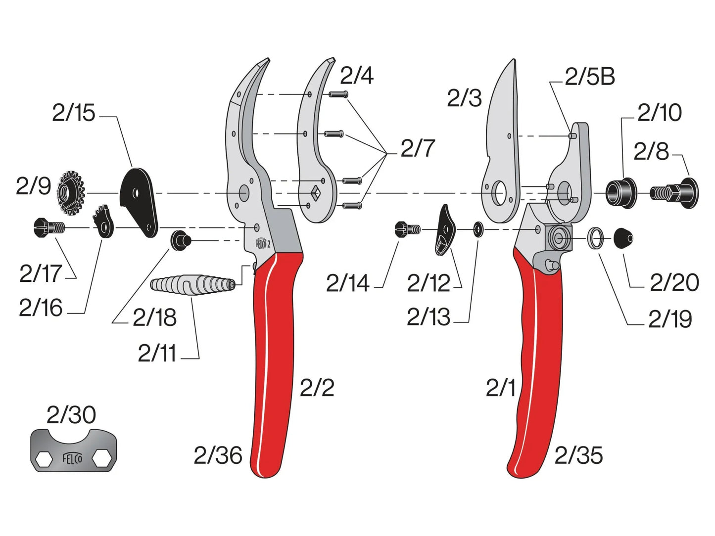 Felco 2 - Sécateur à une main - Haute performance