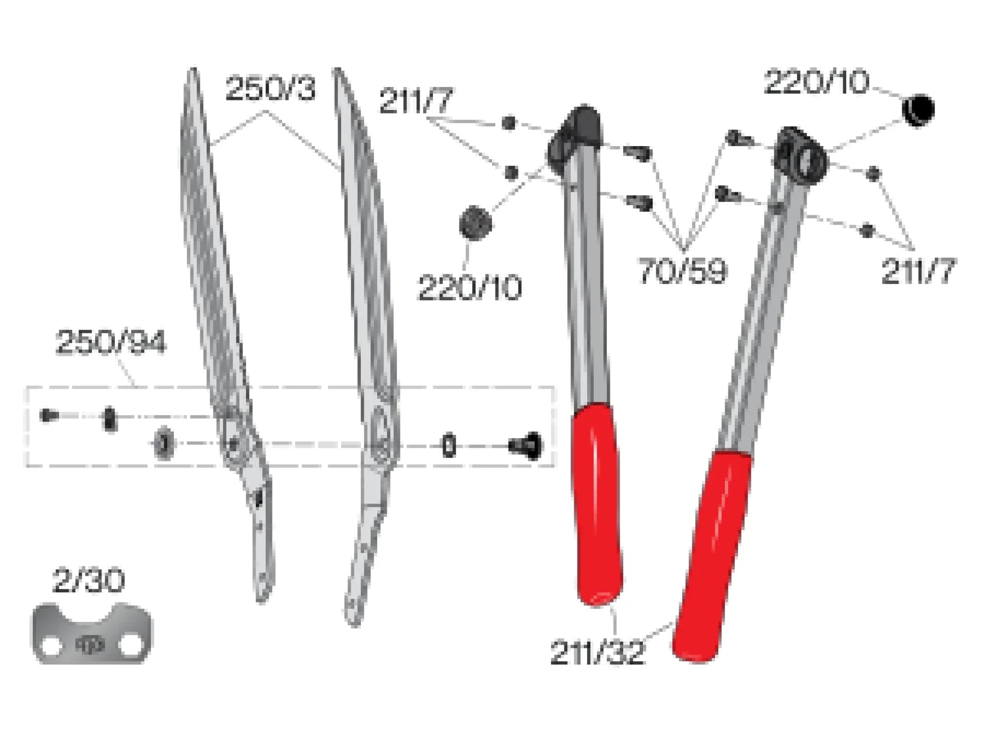 Felco 250-57 - Cisaille à haies – Longueur 57cm –