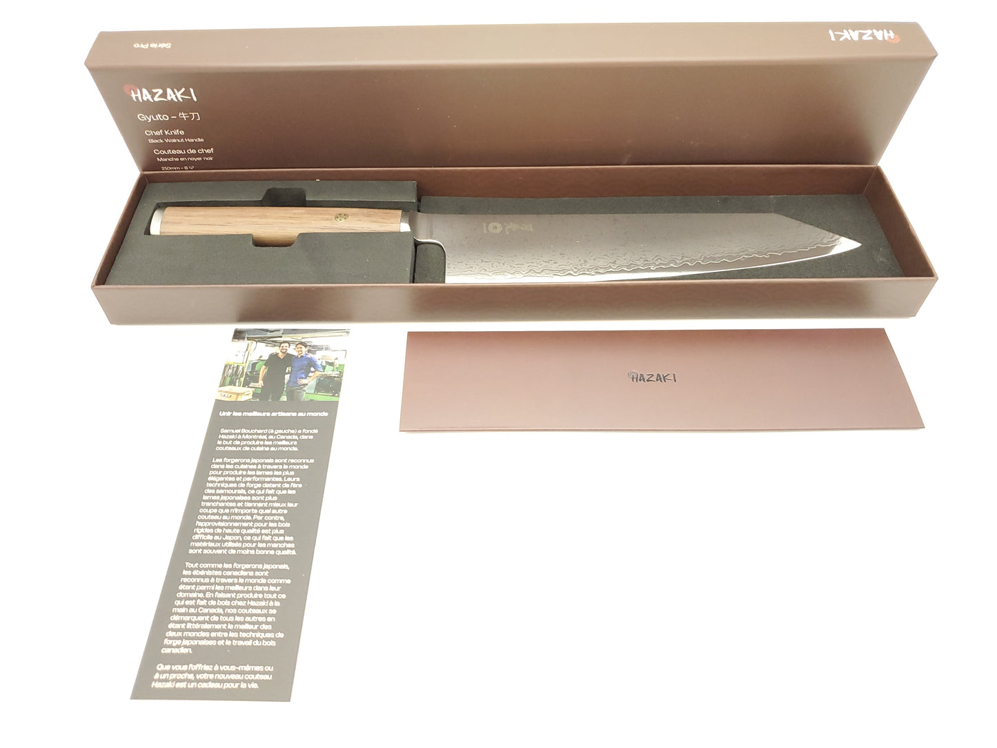 Gyuto 8" - VG10 - Noyer - Hazaki