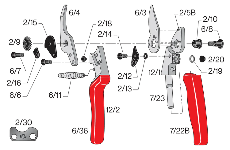 Felco 12 - One-handed pruner - High performance - Ergonomic - Compact