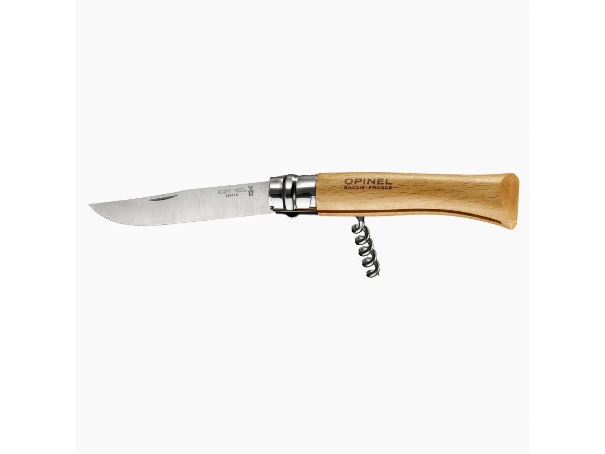 Couteau N10 - Inox - Hêtre - Opinel - Tire-bouchon